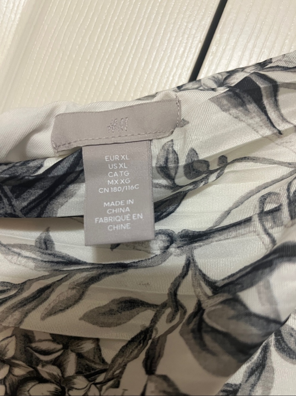 H&M One Shoulder Dress - Black and White Floral - Picture 7 of 7